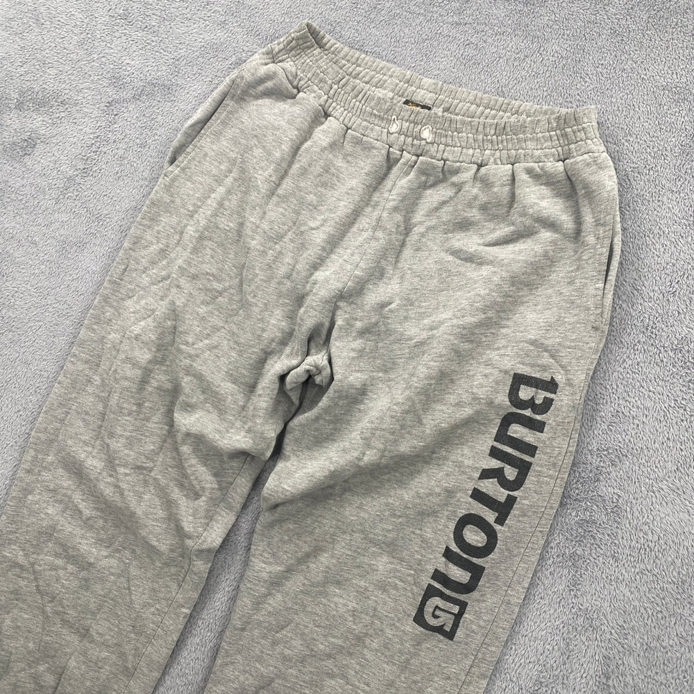 Burton Sweatpants Mens Small Gray Logo Graphic Fleece Joggers Pants
